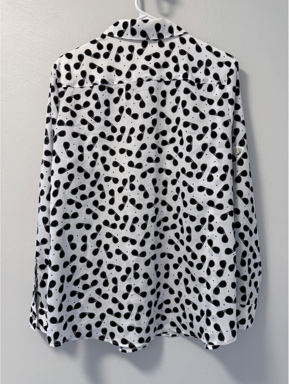 Karl Lagerfeld Black and White Sunglasses Blouse size L - Picture 6 of 7
